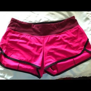 Lululemon hot pink speed shorts